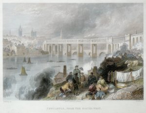 दक्षिण-पश्चिम से न्यूकैसल-ऑन-टाइन, c1850 द्वारा थॉमस एबिल प्रायर