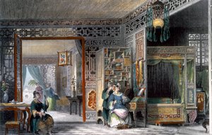 चीन की 1843 की रैंक की महिला का बॉउडॉयर और बेडचैबर