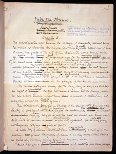 सुश्री 1-1911, पी। 1 पेज &39;जूड द ऑब्सच्योर&39; से पृष्ठ, c.1894 (कागज पर स्याही) द्वारा थॉमस बुश हार्डी