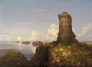 खंडहर टॉवर के साथ इतालवी तट। 1838 द्वारा थॉमस कोल