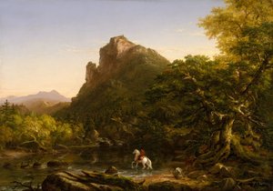 द माउंटेन फोर्ड, 1846। द्वारा थॉमस कोल