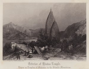 हिंदू मंदिर के बाहरी भाग (रंग लिथो) द्वारा थॉमस कोलमैन (बाद में) डिबदिन
