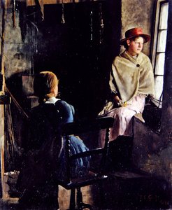 ए कॉटेज इंटीरियर, न्यूलिन (1884 (कैनवास पर तेल) द्वारा थॉमस कूपर गॉच