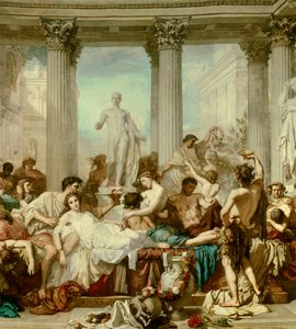 विस्तार से: द रोमन्स ऑफ डिकैडेंस, पेंटिंग थॉमस कॉउचर द्वारा (1815-1879)
