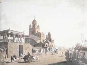 थॉमस डेनियल, 1786-1788 द्वारा स्ट्रीट सीन, "व्यूज़ इन कलकत्ता" से द्वारा थॉमस डेनिएल