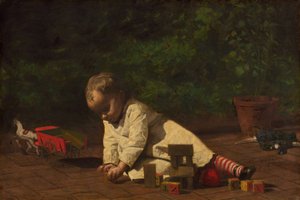 बेबी एट प्ले, 1876। द्वारा थॉमस एकिंस