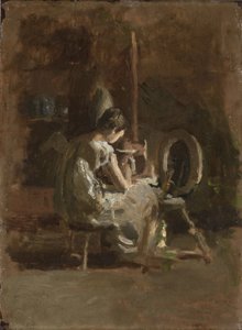 "होम-स्पून", 1881 के लिए रेखाचित्र द्वारा थॉमस एकिंस