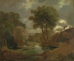 जंगल में एक पूल, 1750 (कैनवास पर कागज पर तेल)