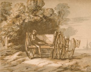 लड़का एक गाड़ी के साथ। - पेन एंड वाश के साथ स्केच, 18 वीं शताब्दी, 1906 द्वारा थॉमस गेन्सबोरो
