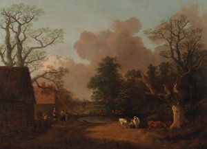 मिल्कमेड के साथ लैंडस्केप, 1754 और 1756 के बीच। द्वारा थॉमस गेन्सबोरो