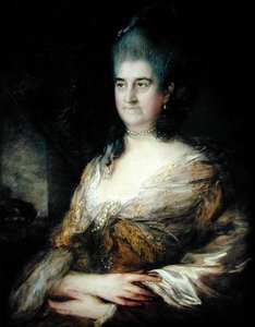 एक महिला का पोर्ट्रेट, जिसे एलिजाबेथ चुडले कहा जाता है (1720-88) (पैनल पर तेल) द्वारा थॉमस गेन्सबोरो