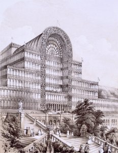सिडेनहैम में क्रिस्टल पैलेस, ग्रेट ट्रेन्सेप्ट के सामने, c1854 द्वारा थॉमस होसमर शेफर्ड