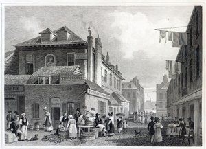 हंगरफोर्ड मार्केट, स्ट्रैंड, थॉमस नाई द्वारा उकेरा गया, 1830 द्वारा थॉमस होसमर शेफर्ड