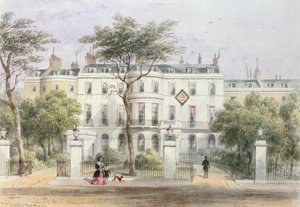प्रिवी गार्डन (1788-1850) 1851 में सर रॉबर्ट पील हाउस के सामने पश्चिम द्वारा थॉमस होसमर शेफर्ड
