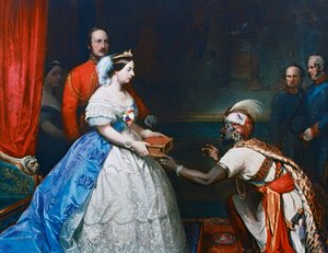 क्वीन विक्टोरिया ने 1818 में विंडसर में ऑडियंस चैंबर में बाइबल पेश की