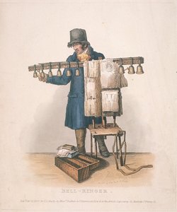 बेल-रिंगर अपनी घंटियों के लिए स्टैंड के साथ, 1820 द्वारा थॉमस लॉर्ड बुस्बी