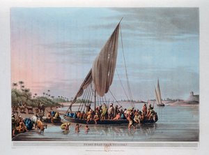 नेडसिली, मिस्र के पास फेरी बोट, 1801 द्वारा थॉमस मिल्टन