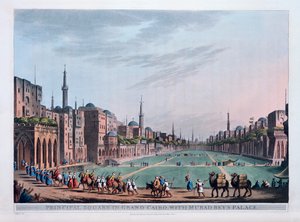 ग्रैंड कैरो में प्रिंसिपल स्क्वायर, मुराद बेयस पैलेस के साथ, 1801 द्वारा थॉमस मिल्टन