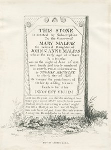 बेटले - मेमोरियल स्टोन: पेन और इंक ड्राइंग, 1838 द्वारा थॉमस पेप्लो लकड़ी