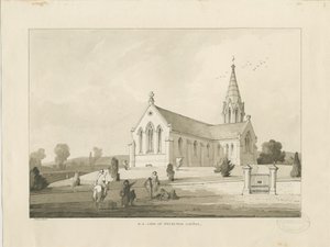 ब्रेटन चैपल: [सेंट माइकल चर्च, ब्रेटन] वाश ड्राइंग, 1838 द्वारा थॉमस पेप्लो लकड़ी