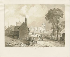 ब्रियरली हिल चैपल: सीपिया ड्राइंग, 1837 द्वारा थॉमस पेप्लो लकड़ी