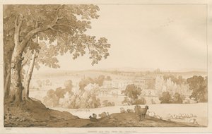 चार्टली हॉल: सीपिया ड्राइंग, 1837 द्वारा थॉमस पेप्लो लकड़ी