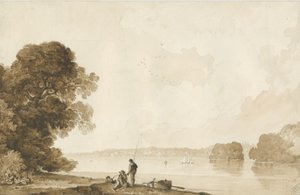 चिलिंगटन पार्क - पूल: सीपिया ड्राइंग, एनडी [1837-1838] (ड्राइंग) द्वारा थॉमस पेप्लो लकड़ी