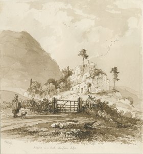 किनेवर एज: सीपिया ड्राइंग, 1837 द्वारा थॉमस पेप्लो लकड़ी