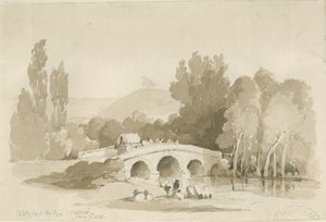 स्टेफोर्ड - होलीफोर्ड ब्रिज, मिलफोर्ड: सीपिया ड्राइंग, 7 जून 1838 (ड्राइंग) द्वारा थॉमस पेप्लो लकड़ी