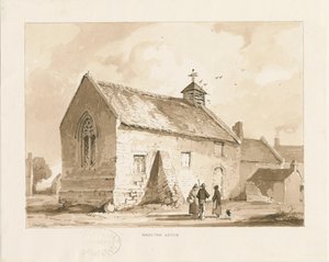 व्हीटन एस्टन चैपल: सीपिया वॉश ड्राइंग, 1841 द्वारा थॉमस पेप्लो लकड़ी
