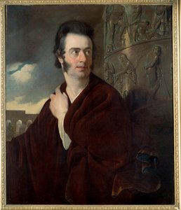 लॉर्ड बायरन (1788 - 1824) ब्रिटिश कवि का चित्र मान लें। थॉमस फिलिप्स द्वारा पेंटिंग (1770-1845) ई.सी. अंग।