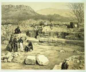 चार्ल्स थॉमस न्यूटन (1816-94) द्वारा 1862 में प्रकाशित मंगल के मंदिर का दृश्य, &39;हेलिकार्नासस, कनिदस, अंड ब्रांचिडे की खोजों का इतिहास&39;