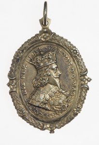 चार्ल्स I और हेनरीटा मारिया समर्थक बिल्ला, c.1649 (रजत गिल्ट) द्वारा थॉमस रॉलिन्स