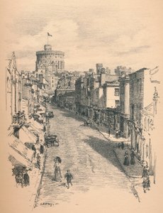 मटर स्ट्रीट से विंडसर कैसल के महान टॉवर, 1902 द्वारा थॉमस रॉबर्ट वे