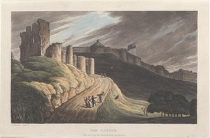 द कैसल, फ्रॉम पोएटिकल स्केचेस ऑफ स्कारबोरो, 1813., 1813. निर्माता: थॉमस रोलैंडसन, जोसेफ कॉन्सटेंटाइन स्टैडलर, जे. ब्लक।