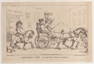 ए बैंकरप्ट कार्ट, या द रोड टू रुइन इन द ईस्ट!, 5 नवंबर, 1799., 5 नवंबर, 1799। द्वारा थॉमस रोलैंड्सन