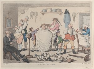 एक नाई की दुकान, 1811., 1811। द्वारा थॉमस रोलैंड्सन