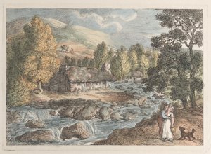 एक कोर्निश जलप्रपात, व्यूज़ इन कॉर्नवाल से, 1812., 1812। द्वारा थॉमस रोलैंड्सन