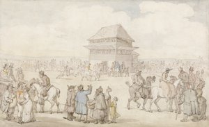 भीड़ भरी सभा, c.1805-10 (कलम और स्याही और कागज पर w - c) द्वारा थॉमस रोलैंड्सन