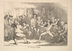 ए फेंसिंग मैच, 1788। द्वारा थॉमस रोलैंड्सन