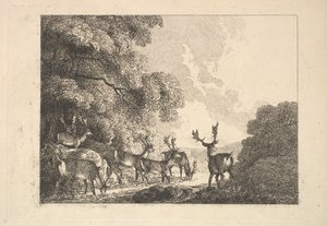 स्टैग ड्रिंकिंग का एक समूह, 1784-88। द्वारा थॉमस रोलैंड्सन
