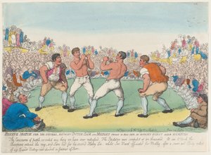 200 गिनीज के लिए बॉक्सिंग मैच, डच सैम और मेडले के बीच, 31 मई 1810 को..., 5 जून 1810 को लड़ा गया। द्वारा थॉमस रोलैंड्सन