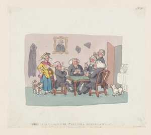 क्रिसमस एकेडमिक्स प्लेइंग ए रबर एट व्हिस, 1 अप्रैल, 1803., 1 अप्रैल, 1803। द्वारा थॉमस रोलैंड्सन