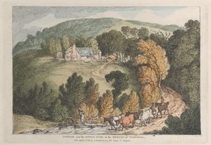 12 अप्रैल, 1812 को व्यूज़ इन कॉर्नवाल से डच ऑफ़ कॉर्नवॉल में डेविल्स जंप के पास कॉटेज। द्वारा थॉमस रोलैंड्सन