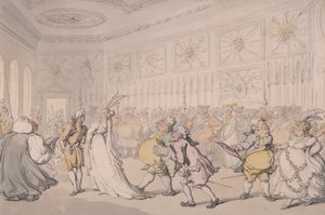 गार्ड चैंबर, सेंट जेम्स पैलेस, लंदन से गुजरने वाले दरबारी, c1808 द्वारा थॉमस रोलैंड्सन