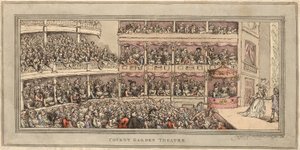 कोवेंट गार्डन थियेटर, पब। हेनरी ब्रुक्स, 1786 (हाथ के रंग का नक़्क़ाशी) द्वारा थॉमस रोलैंड्सन