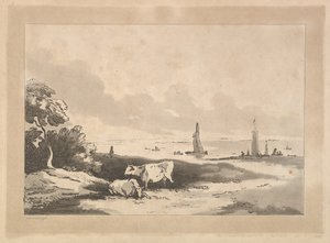 गाय और सीस्केप, 1783-89। द्वारा थॉमस रोलैंड्सन