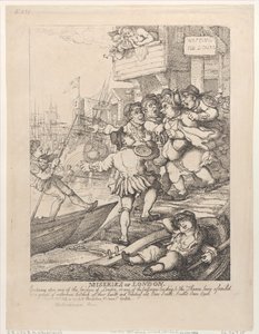 लंदन की दुर्दशा: लंदन के किसी भी पुल या किसी दर्रे पर प्रवेश करना..., 14 जुलाई, 1807। द्वारा थॉमस रोलैंड्सन
