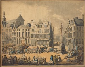 एंटवर्प, 1797 में प्लेस डी मीर। द्वारा थॉमस रोलैंड्सन