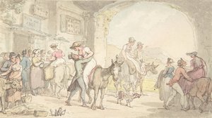 सेंटिमेंटल ट्रेवल्स से पोस्टे ऑक्स एन्स का आनंद, सीए। 1821. द्वारा थॉमस रोलैंड्सन